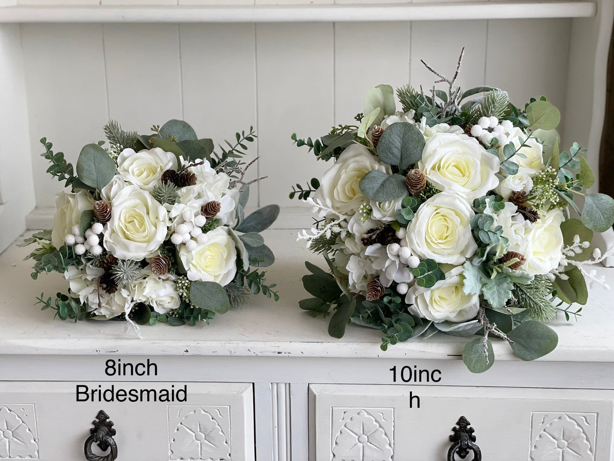 Winter frost wedding flowers