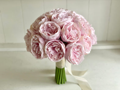 Pale pink peonies artificial wedding flowers.