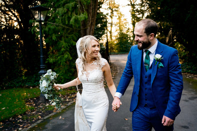Real Wedding - Ivory roses, hydrangea and eucalyptus wedding flowers