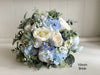 Elegant pale blue and dusky blue artificial wedding flowers