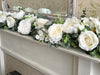 White and sage green artificial garland