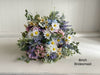 Country garden pastel artificial wedding flowers. Wild flower bouquet