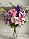 Pink and purple faux flower arrangement *Vase not included