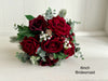 Red, burgundy and ivory artificial wedding flowers