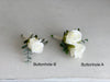 Romantic ivory white wedding flowers with eucalyptus greenery.