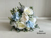 Elegant pale blue and dusky blue artificial wedding flowers