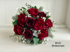 Red, burgundy and ivory artificial wedding flowers