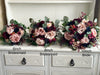 Blush pink, burgundy and navy blue wedding flowers