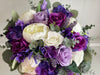 Purple, lilac and ivory wedding flowers