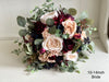 Champagne, nude blush, burgundy and navy blue wedding flowers