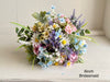 Country garden pastel artificial wedding flowers. Wild flower bouquet