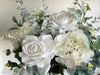 White roses and hydrangea faux flower arrangement *Vase not included