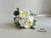 Romantic ivory roses, eucalyptus and sage artificial wedding flowers.