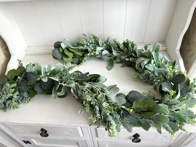 Mixed greenery artificial garland