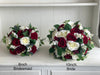 Dark red, burgundy and white wedding flowers