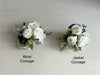 Elegant white and sage green silk wedding flowers *updated design