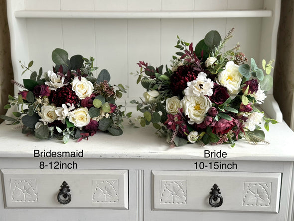 Burgundy and ivory wedding flowers