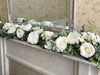 White and sage green artificial garland