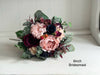 Blush pink, burgundy and navy blue wedding flowers