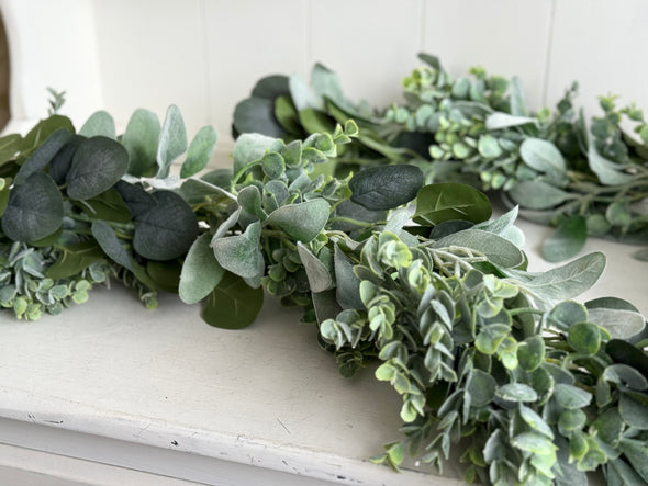 Mixed greenery artificial garland