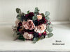 Blush pink, burgundy and navy blue wedding flowers