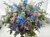 Country garden pastel artificial wedding flowers. Wild flower bouquet