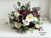 Burgundy and ivory wedding flowers