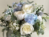 Elegant pale blue and dusky blue artificial wedding flowers