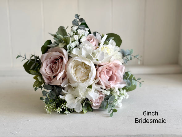 Blush pink and white artificial wedding flowers. Roses and peonies. *Updated design*