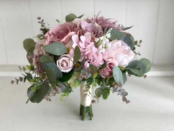 Blush, dusky pink and mauve artificial wedding flowers