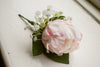 Pink peony silk wedding buttonhole / boutonniere