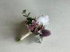 Rose and thistle silk flower buttonhole