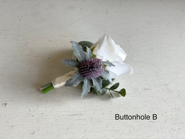 Rustic mauve and lavender silk wedding bouquet.