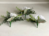 Natural white and green silk wedding flower cake decoration